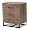 Baxton Studio Daxton Modern & Contemporary Rustic Oak Finished Wood 3-Drawer Storage Chest 202-11307 - alternate 5